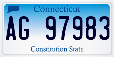 CT license plate AG97983