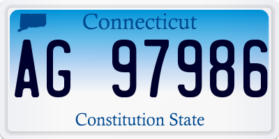 CT license plate AG97986
