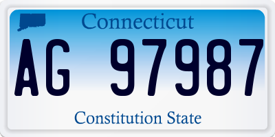 CT license plate AG97987