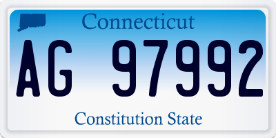 CT license plate AG97992