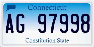 CT license plate AG97998