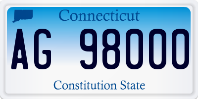 CT license plate AG98000