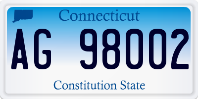 CT license plate AG98002