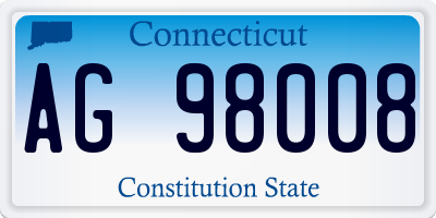 CT license plate AG98008