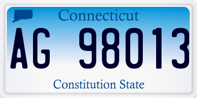 CT license plate AG98013