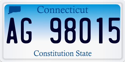 CT license plate AG98015