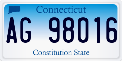 CT license plate AG98016