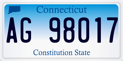 CT license plate AG98017