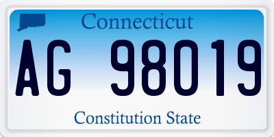 CT license plate AG98019
