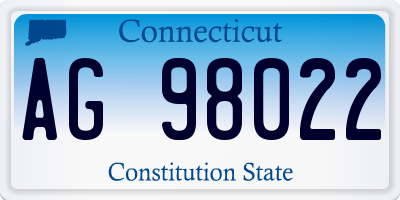 CT license plate AG98022