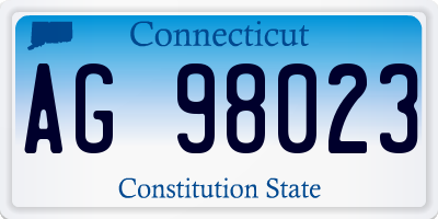 CT license plate AG98023