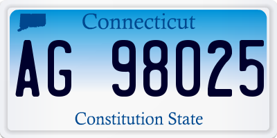 CT license plate AG98025