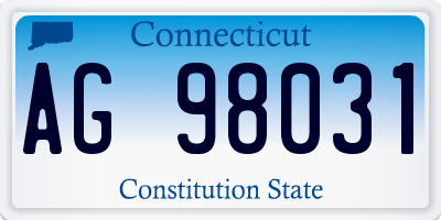 CT license plate AG98031