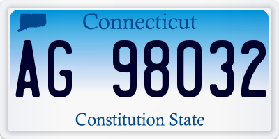 CT license plate AG98032