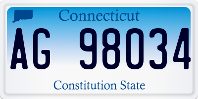 CT license plate AG98034