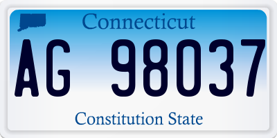 CT license plate AG98037