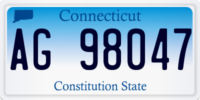 CT license plate AG98047