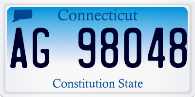 CT license plate AG98048