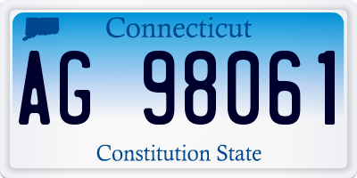 CT license plate AG98061