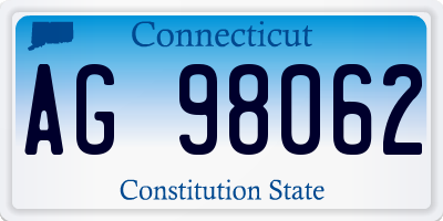 CT license plate AG98062