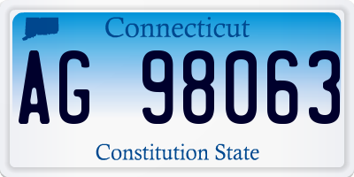 CT license plate AG98063