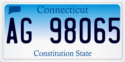 CT license plate AG98065