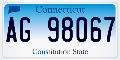 CT license plate AG98067