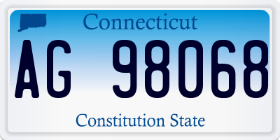 CT license plate AG98068