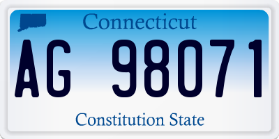 CT license plate AG98071