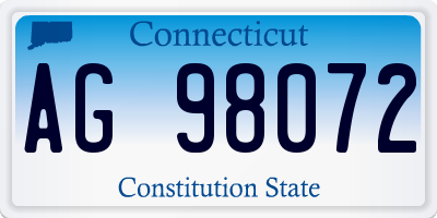 CT license plate AG98072