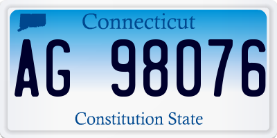 CT license plate AG98076