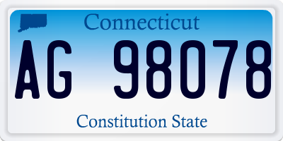 CT license plate AG98078