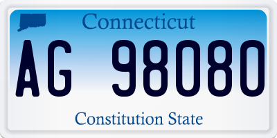 CT license plate AG98080