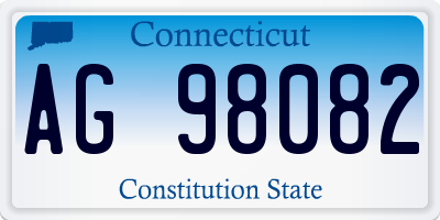 CT license plate AG98082