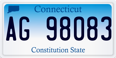 CT license plate AG98083