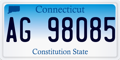 CT license plate AG98085