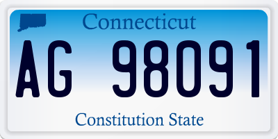 CT license plate AG98091