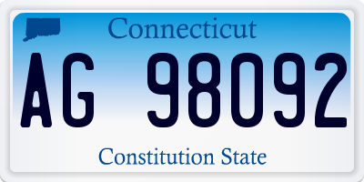 CT license plate AG98092
