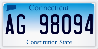 CT license plate AG98094