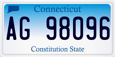 CT license plate AG98096