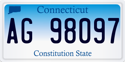 CT license plate AG98097