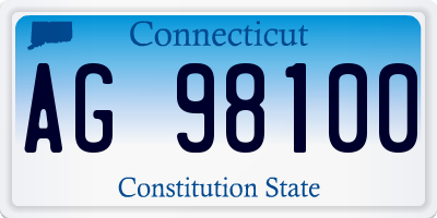 CT license plate AG98100