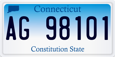 CT license plate AG98101