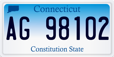 CT license plate AG98102