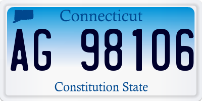 CT license plate AG98106