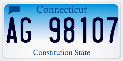 CT license plate AG98107