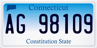 CT license plate AG98109