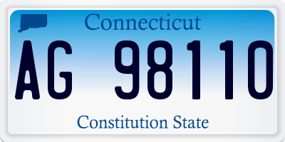 CT license plate AG98110
