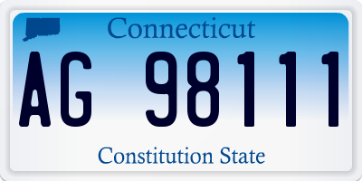 CT license plate AG98111