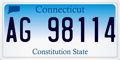 CT license plate AG98114
